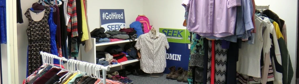 Landscape image of SEEK Boutique, a free clothing shop for job seekers